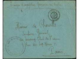 1897, Sitia, Free of charge military envelope handstamped with "SITIA 15.Oct.97" cds., together with faint "8e Régiment d'Inf