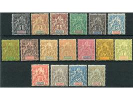 1894/1900, allegory two sets complete, unused and mint never hinged, 17 stamps, very fine.
