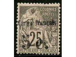 1891, 25 c. black, surcharged "Corgo Francais / 5c.", variety “r” instead of “n” in Congo, unused, well-centered, fine
