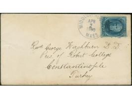 1880, "KAISERLICH DEUTSCHES POSTAMT NO 1 22/4" (1880), rückseitig als Ankunftsstempel auf aus den USA kommendem Brief mit 5 C