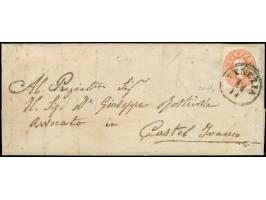 "VENEZIA 11/11", EKr., sauber auf Österreich 1860, 5 Kreuzer auf kleinem Faltbrief nach Castel Franco. Die Adresse nachgezoge