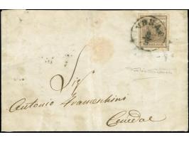 "VENAS 8/5", EKr. auf Österreich, Handpapier 6 Kreuzer, Type Ia, allseits breitrandig, auf Briefhülle nach Ceneda. Die Marke 