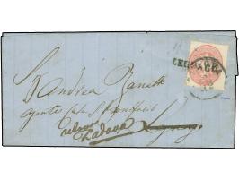 "LEGNAGO", L1 ohne Datum, sauber zusätzlich auf 1863, 5 Soldi, auf kleinem Faltbrief, ursprünglich von "PADOVA 1/12" nach Leg