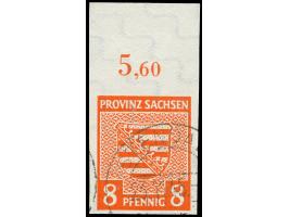 1945, geschnittene Ausgabe 8 Pfg. mit Wz. 1Y, allseits breitrandiges Oberrand Stück mit laut Dr. Jasch BPP fraglichem, vermut