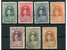 1923, Queen Wilhelmina complete set of seven values up to 5 Gld., clear cancellations, fine.
