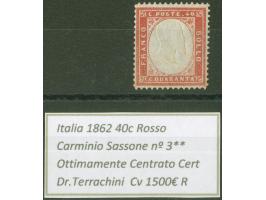 1862, 40 c. rose-carmine, unused, good perforation, fine and fresh, signed und certificate Terrachini (2009) (Sass. 1.700€) (