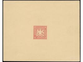 1857, Kornscher Stahl-Urmatrizstempel, roter Einzelabzug ohne Wertangabe im Kleinbogenformat (139x110mm) auf ungummiertem Kar