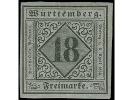 18 Kreuzer auf violettgrau, Type II, farbfrisch und voll- bis breitrandig, ungebraucht mit nicht originalem Gummi. Signiert P