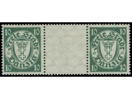 1924/38, Staatswappen 10 Pfg. grün im waagerechten Zwischenstegpaar, sauber ungebraucht (Mi. 450,-)