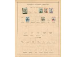 1889/1931, collection on old album leaves, starting 1889 "INDO-CHINE 89/5/R D" black surcharge on 35 c. unused signed Schl., 