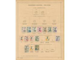1889/1931, collection on old album leaves, starting 1889 "INDO-CHINE 89/5/R D" black surcharge on 35 c. unused signed Schl., 
