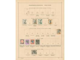 1889/1931, collection on old album leaves, starting 1889 "INDO-CHINE 89/5/R D" black surcharge on 35 c. unused signed Schl., 