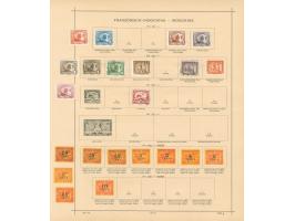 1889/1931, collection on old album leaves, starting 1889 "INDO-CHINE 89/5/R D" black surcharge on 35 c. unused signed Schl., 