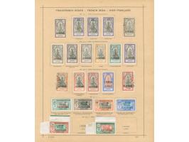 1893/1931, collection on 4 old album leaves, starting 1893 allegorie up to 1 fr. unused, some different, mainly fine.