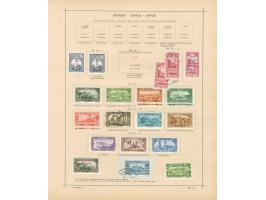 1924/40, Syria &amp; Lebanon collection on old album leaves, starting french surcharge issues, air mails and postage due, few