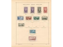 1924/40, Syria &amp; Lebanon collection on old album leaves, starting french surcharge issues, air mails and postage due, few
