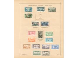1924/40, Syria &amp; Lebanon collection on old album leaves, starting french surcharge issues, air mails and postage due, few