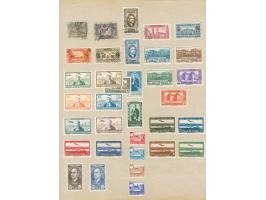 1924/40, Syria &amp; Lebanon collection on old album leaves, starting french surcharge issues, air mails and postage due, few