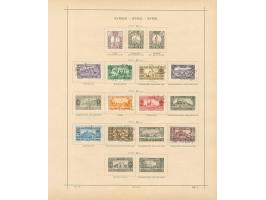 1924/40, Syria &amp; Lebanon collection on old album leaves, starting french surcharge issues, air mails and postage due, few