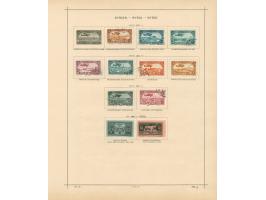 1924/40, Syria &amp; Lebanon collection on old album leaves, starting french surcharge issues, air mails and postage due, few