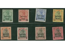 1900/04, Germania Reichspost 10 Pa.- 4 Pia. mit Aufdruck " Specimen", ungebraucht&nbsp;