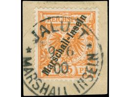 25 Pfg. dunkelorange mit nachdatierten Stempel von Jaluit auf Briefstück (nur so bekannt). Fotoattest Jäschke-L. BPP (2022)