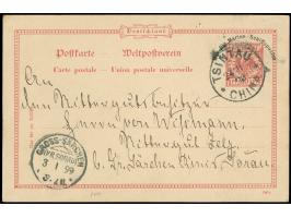 1897, Karte 'Nur für Marine-Schiffsposten' 10 Pfg. mit Stempel "TSINTAU CHINA 24/11 98" nach Gross-Särchen, mit Ankunftsstemp