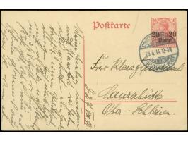 Karte 20 Pa. auf 10 Pfg. von "CONSTANTINOPEL 28.8.14" (Kriegsdatum) mit viel Text nach Laurahütte, Oberschlesien.