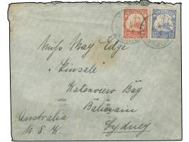 1900, Kaiseryacht 10 Pfg. und 20 Pfg. mit Stempel "YAP4/1 13" auf Bedarfsbrief nach Sydney, Australien mit Maschinen-Ankunfts
