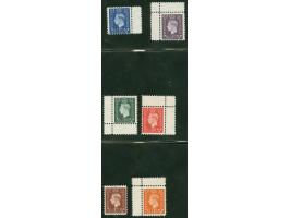 DEUTSCHE FÄLSCHUNGEN FÜR GROẞBRITANNIEN: 1944, König George VI. ½ p.- 3 p., fünf Werte mit Zwischenstegansatz, ohne Gummi, bi