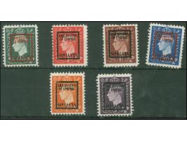DEUTSCHE FÄLSCHUNGEN FÜR GROẞBRITANNIEN: 1944, Liquidation of Empire “STa LUCIA” ½ p.- 3 p., ohne Gummi, teilweise mit Zahnfe