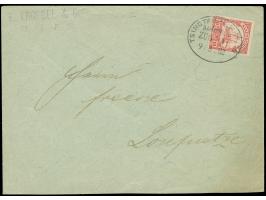 “TSINGTAU - WEIHSIEN / BAHNPOST / ZUG 1 / 9/8.02” auf Kaiseryacht 10 Pfg. auf Brief, rückseitig Durchgangsstempel von Weihsie