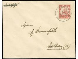 1900, Kaiseryacht 10 Pfg., als portogerechte Einzelfrankatur auf Drucksache von “FAGMALO (SAMOA) 25/1 07” nach Duisburg mit A