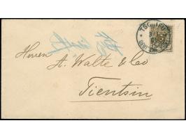 1898, Steiler Aufdruck: 3 Pfg., als portogerechte Einzelfrankatur auf Drucksache von TSCHIFU / DP / 3 / I 01" nach Tientsin m