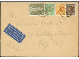 1949, Rotaufdruck 10 Pfg., 15 Pfg. und 25 Pfg. in Mischfrankatur mit Stephan 1 M. je mit Stempel “BERLIN NW21 12.5.49” als po