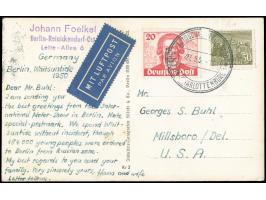 1949, Goethe 20 Pfg. und Bauten 50 Pfg. mit Sonderstempel “BERLIN-CHARLOTTENBURG 27.5.50” als tarifgerechte Frankatur auf Luf