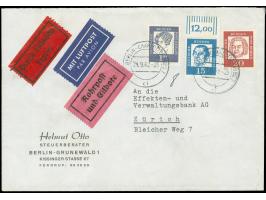 1961, Bedeutende Deutsche 1 M., 20 Pfg. und 15 Pfg. mit Walzendruck-Oberrand jeweils mit Stempel “BERLIN-CHARLOTTENBURG 2 24.
