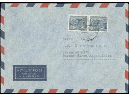 1949, Bauten 80 Pfg. im waagerechten Paar mit Stempel “BERLIN-CHARLOTTENBURG 4 28.3.56” als portogerechte Mehrfachfrankatur a