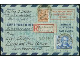 1948, Luftpostfaltbrief 100 Pfg., Type II mit Posthorn in Doppellinie mit portogerechter Zufrankatur Goethe 30 Pfg. und Grüna