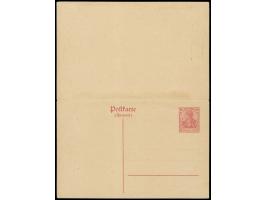 1920, Doppelkarte 30 auf 10 Pfg. mit nicht überdrucktem Antwortteil, ungebraucht. Sicherheitshalber in der Faltung durch 2 Fa