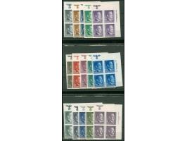 1941/43, Adolf Hitler 2 Gr.- 1,60 Zl., ungezähnt, oberer rechter Eckrand-Vierer, postfrisch, teils kleine Mängel ansonsten ta