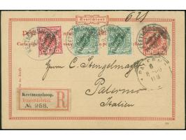 1900, KEETMANNSHOOP *** 20/6/00 sehr klar auf Dop­pelkarte Adler 10 Pfg. „Deutsch-Südwestafrika“ ohne Text mit dreifacher Zus