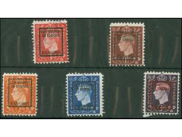 DEUTSCHE FÄLSCHUNGEN FÜR GROẞBRITANNIEN: 1944, Liquidation of Empire “RANGOON” 1 p.- 3p., 1p. gestempelt sonst ungebraucht oh