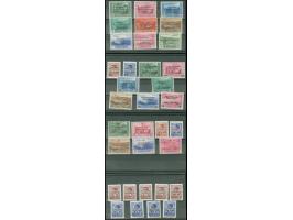 1943/44, Gebiet komplett bis auf 10 L. Flugpost, 1,25 L. mit Satzfehler “Verwaltungsauscuus”, 5 L. dunkellilarot von Feld 28,