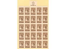 1941, National Defense Tax Stamps: 5 values up to 10 krs. deep blue, each 25 mint never hinged sets in sheets with margin imp