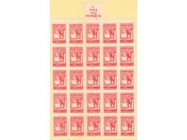 1941, National Defense Tax Stamps: 5 values up to 10 krs. deep blue, each 25 mint never hinged sets in sheets with margin imp