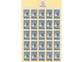 1941, National Defense Tax Stamps: 5 values up to 10 krs. deep blue, each 25 mint never hinged sets in sheets with margin imp