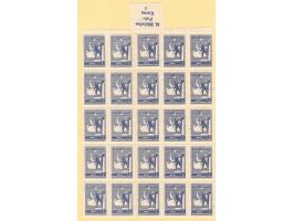 1941, National Defense Tax Stamps: 5 values up to 10 krs. deep blue, each 25 mint never hinged sets in sheets with margin imp
