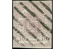 Capellen, circle of bars, clear central strike on 1859, 30 c. lilac, clear to large margins. Signed Demuth BPP and Goebel. Ex