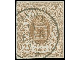 25 c. brown, good even margins, used with c.d.s. of Vianden, very fine, signed Demuth BPP and Goebel